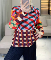 Luxury Pleated Geometric Cardigan